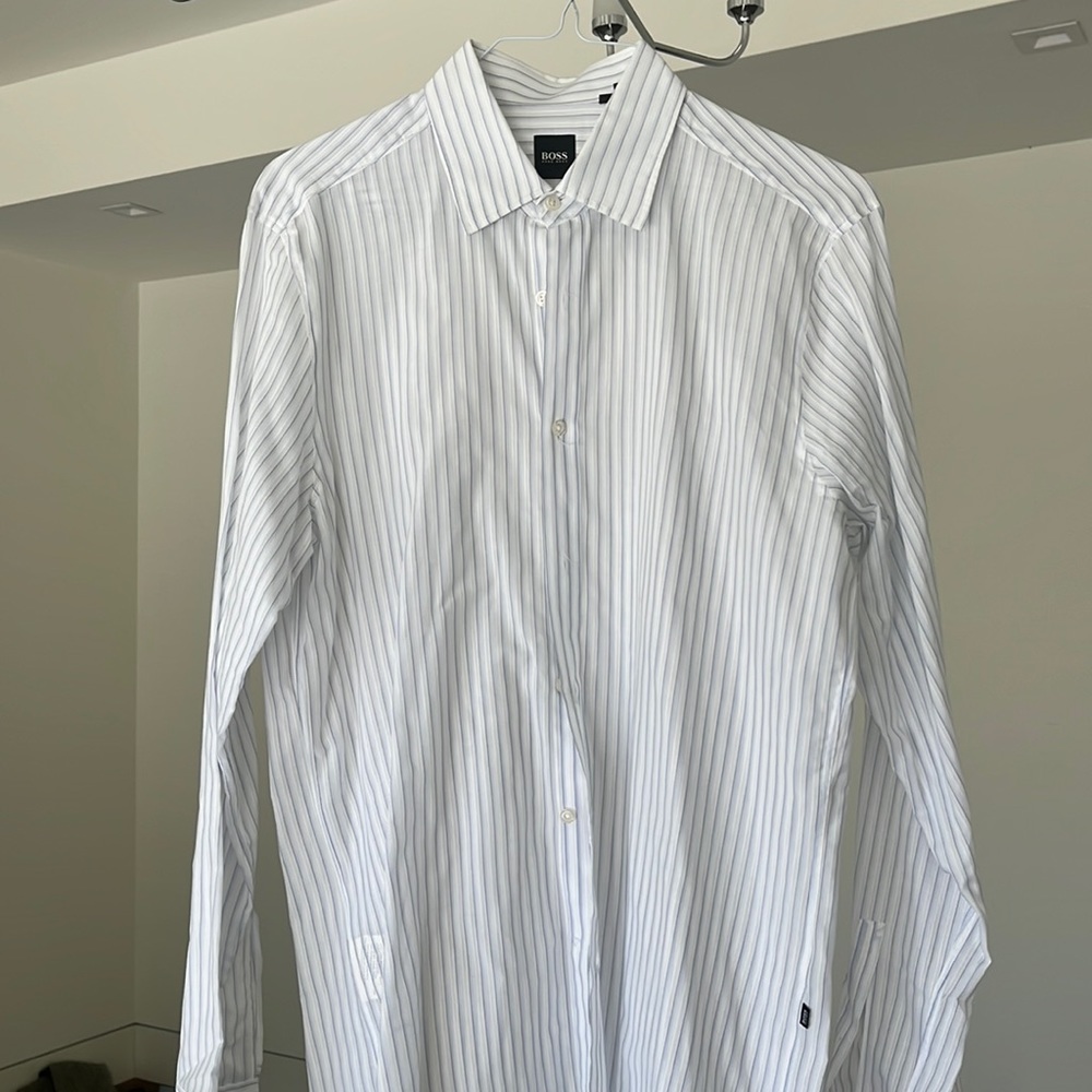 Striped Large Hugo Boas Dress Shirt